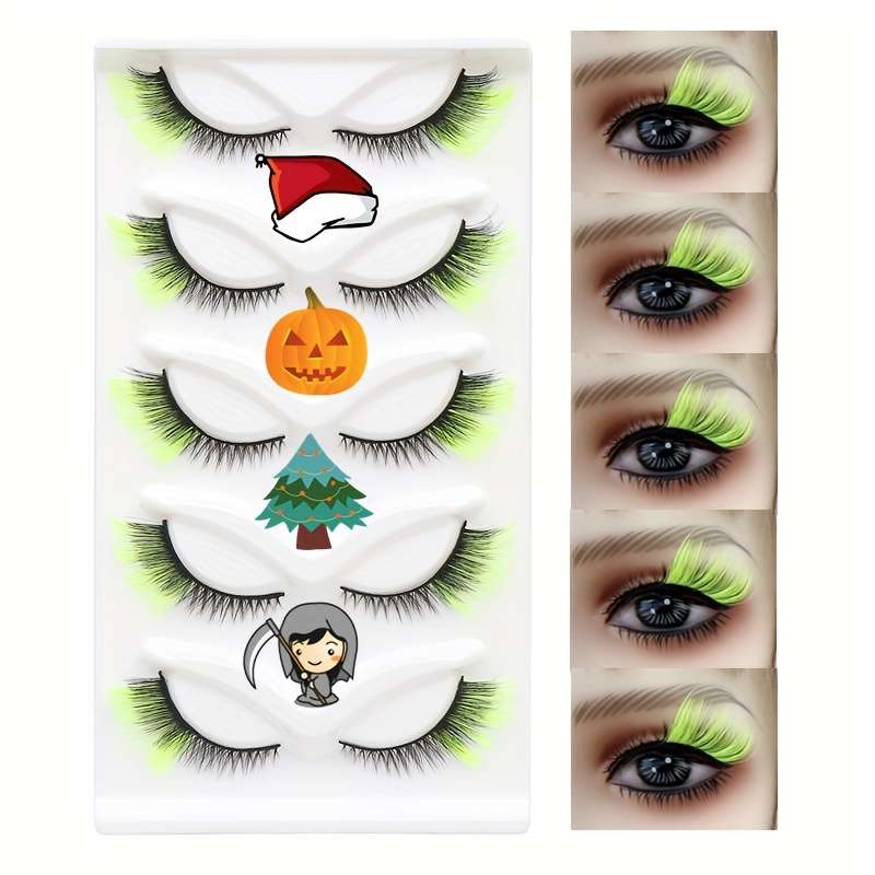 5 Pairs Natural Individual Lashes Color Gradient