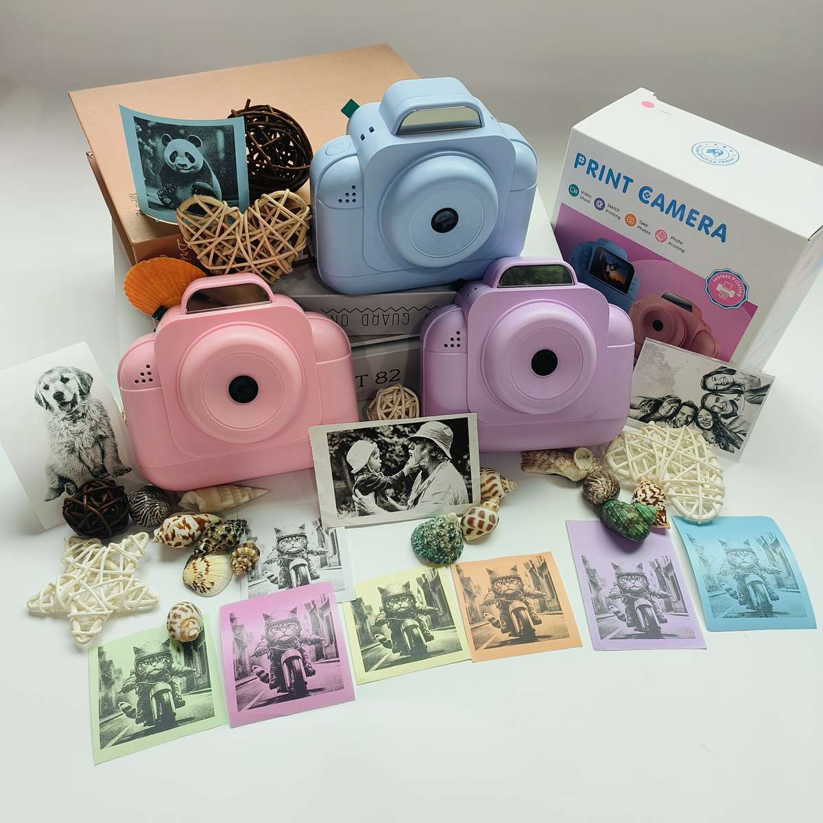 Printer Color Blue 3 Rolls Of Printer Paper Items No Tf Card