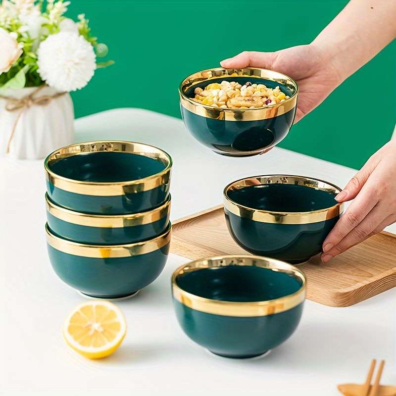 Bowl Items 4Pcs 4.5In Bowl Createdemerald Golden Plated