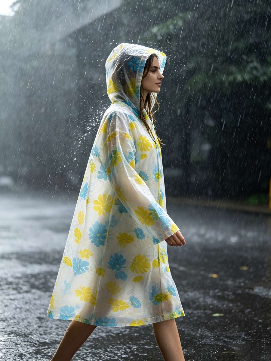 Raincoat White Size Asian Onesize