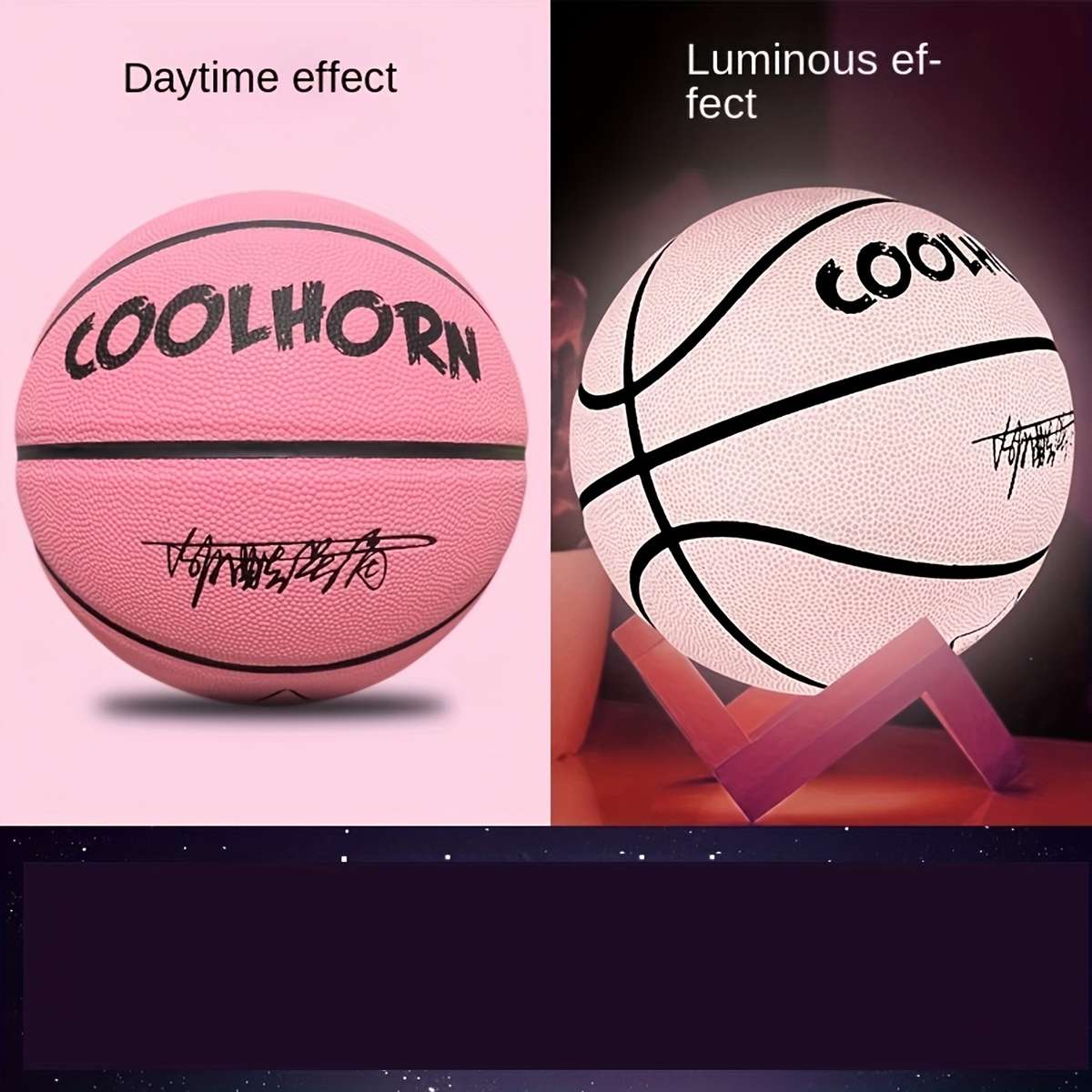 Basketball Color White Ball Blue Luminous Modelno 5