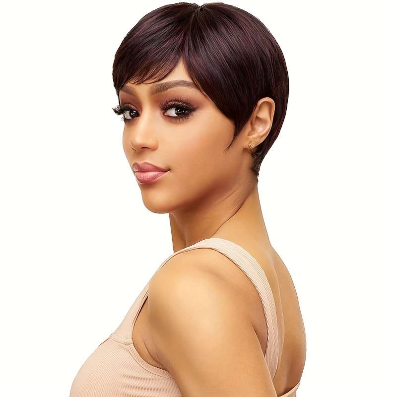 Black Womens Wigs Hair Length 10.16Cm