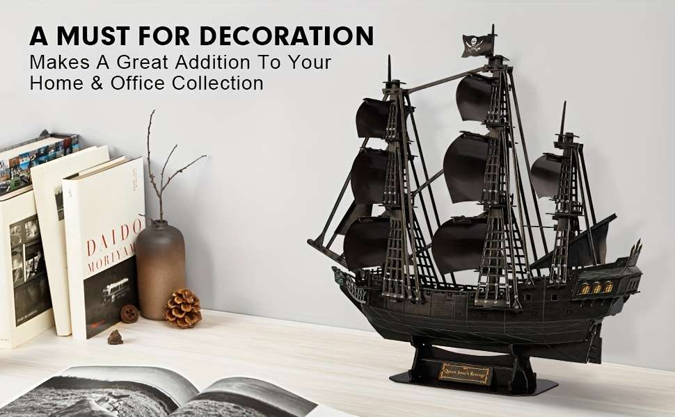 3D Jigsaw Puzzle Model Ship Items Black Pirate Ship