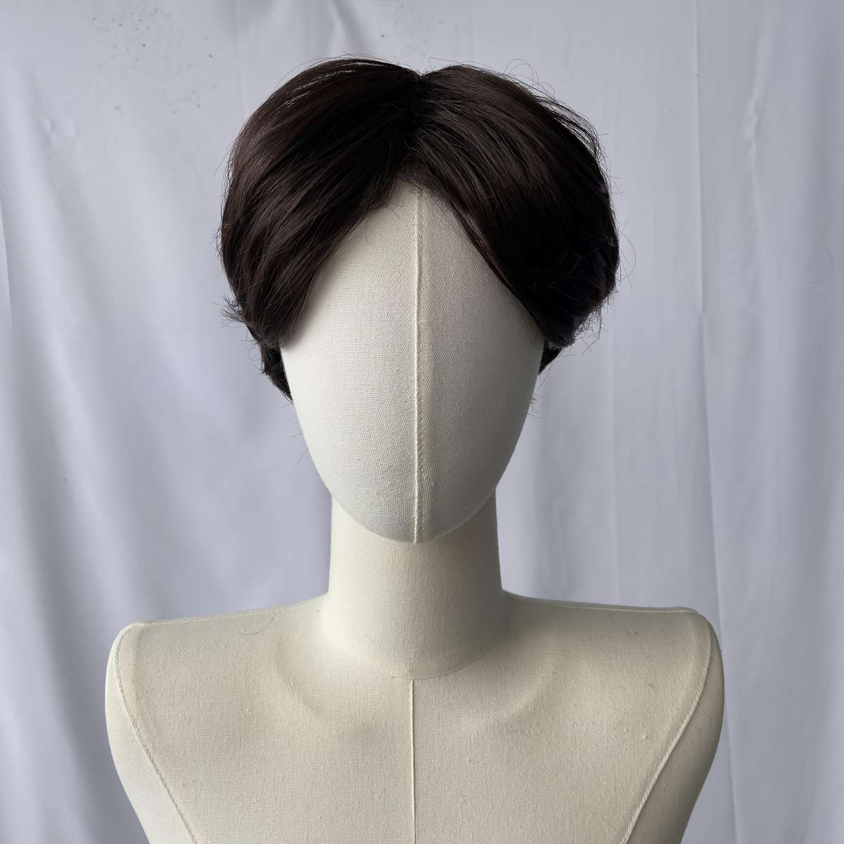 Dark Brown Mens Wigs Hair Length 10.16Cm
