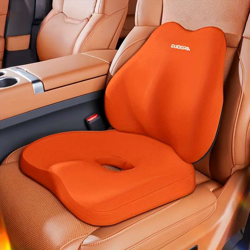 Car Seat Cushion Color Orange Quantity1 Seat Cushion  1 Lumbar Pillow