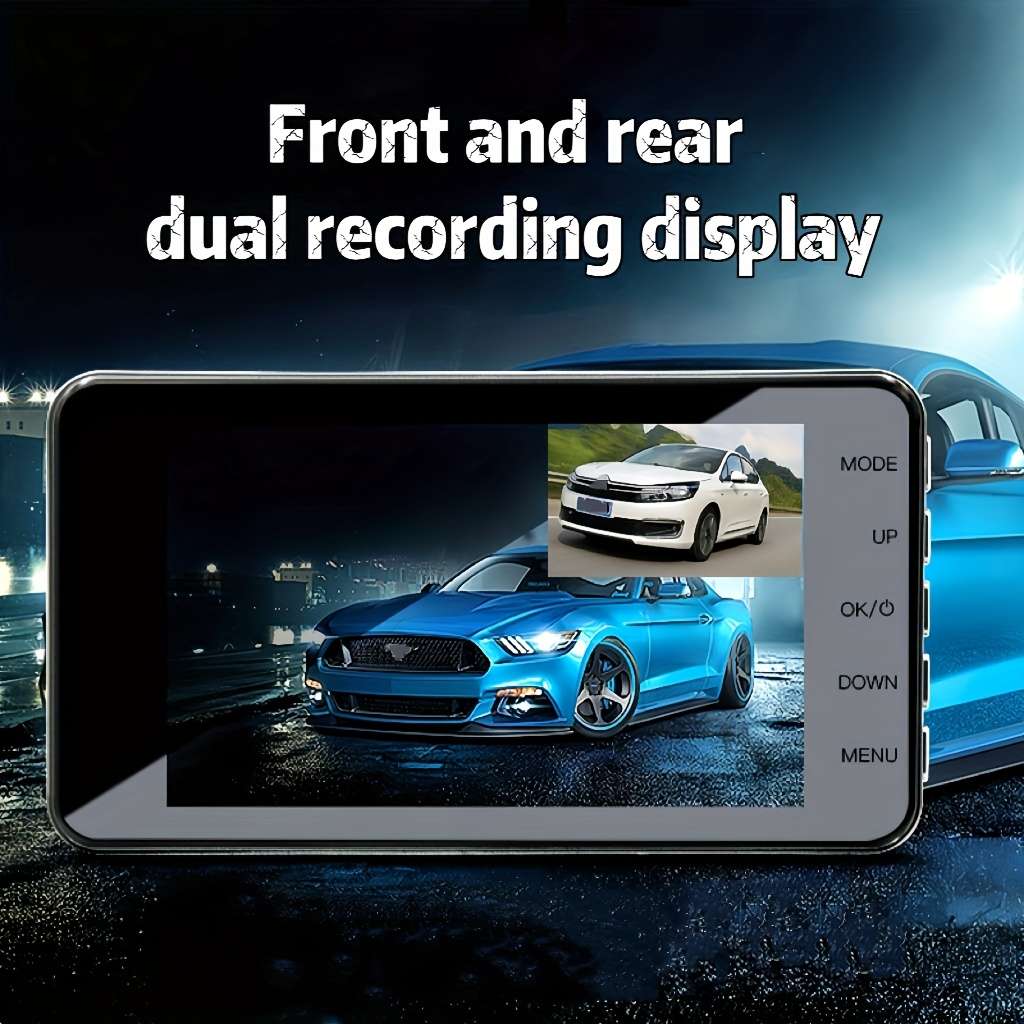 Dashcam Items 4 Inch Alloy Dual Recording   64Gb Memory Card