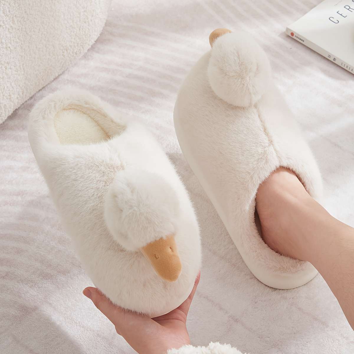 Cotton Slippers Color White Sizeuk 6.5-7
