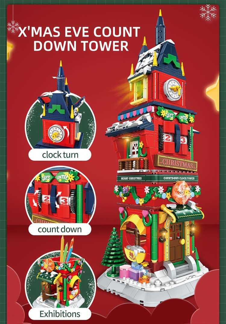 Building Toy Architectural Model Toy Set Style Clock Tower Model