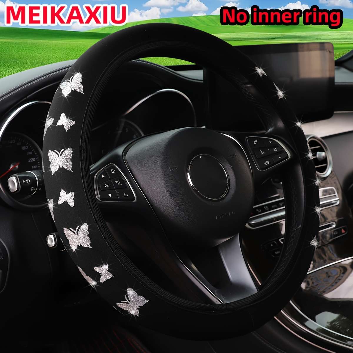 Car Steering Wheel Cover Silvery