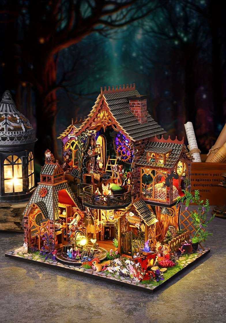 3D Building Model Puzzle Set Style Magic Forest