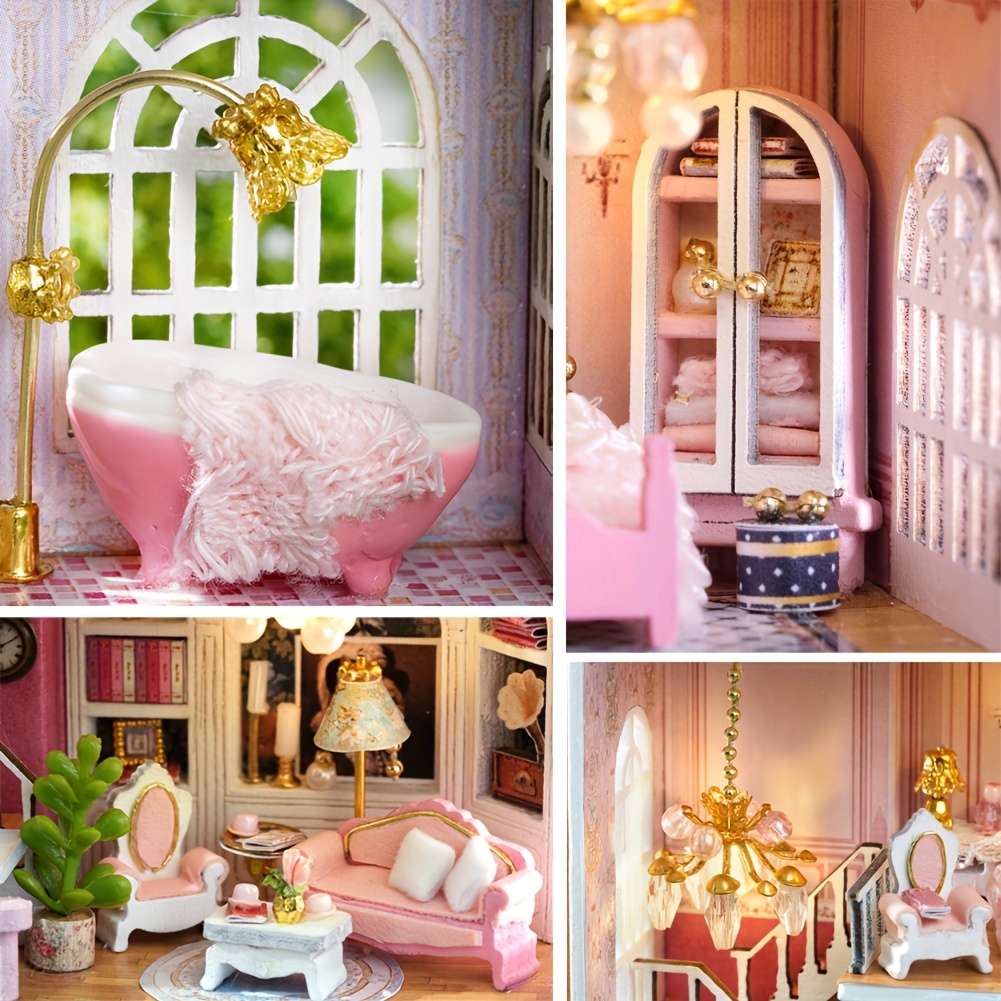 Building Toy Architectural Model Toy Set Style Pink