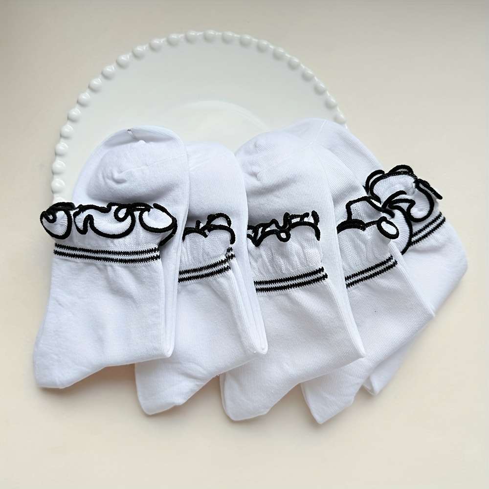 Women S Socks Color White5 Pairs Size Onesize