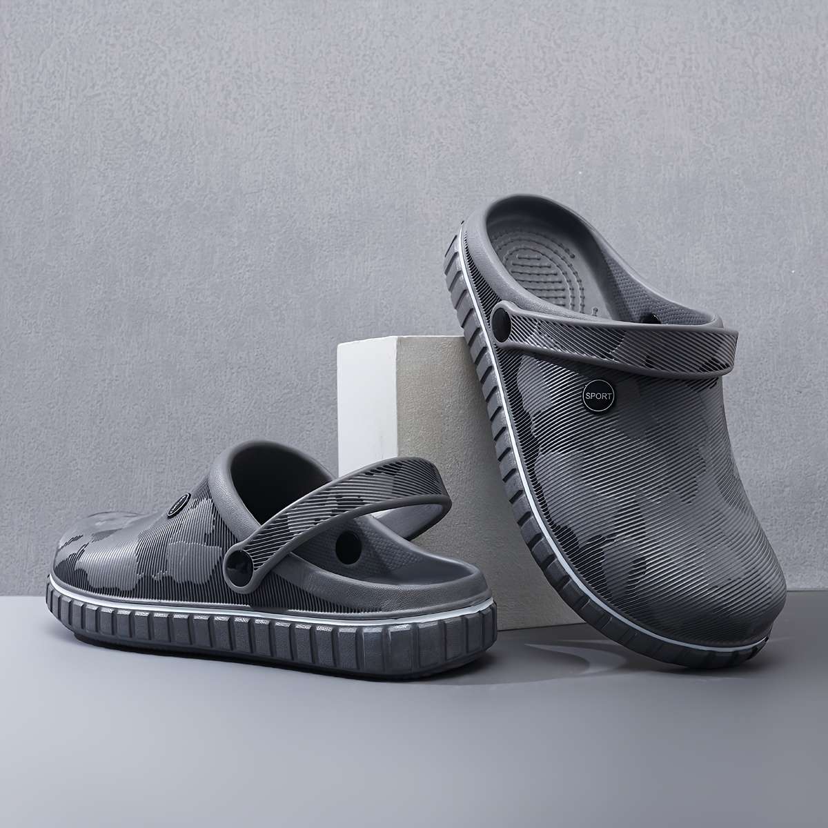 Men Slippers Summer Style Grey Size Uk 7