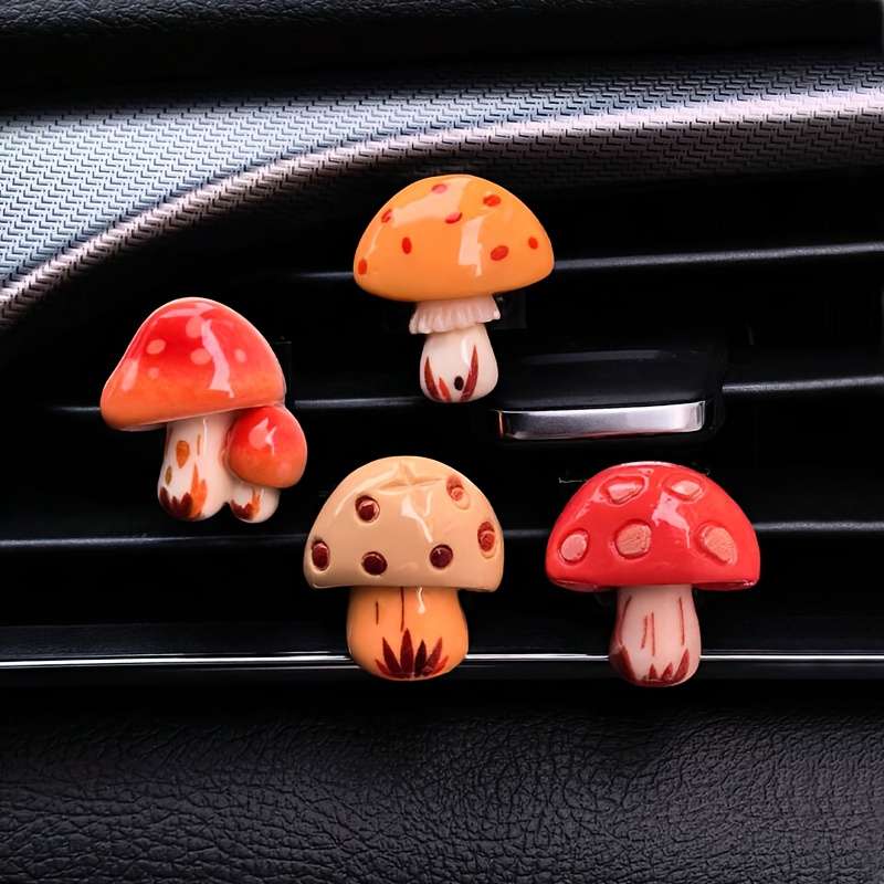 Car Interior Decor Style Double Mushroom 2Pcs