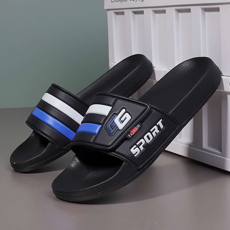 Men Slippers Summer Style Black&Red Size Uk 7.5