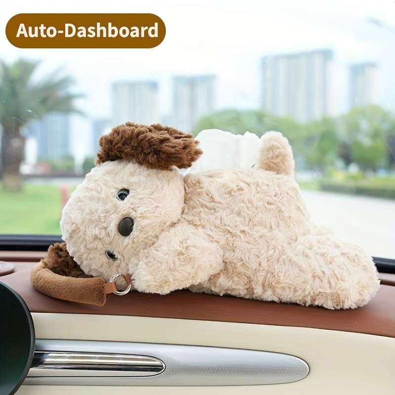 Car Tissue Box Style Puppy White