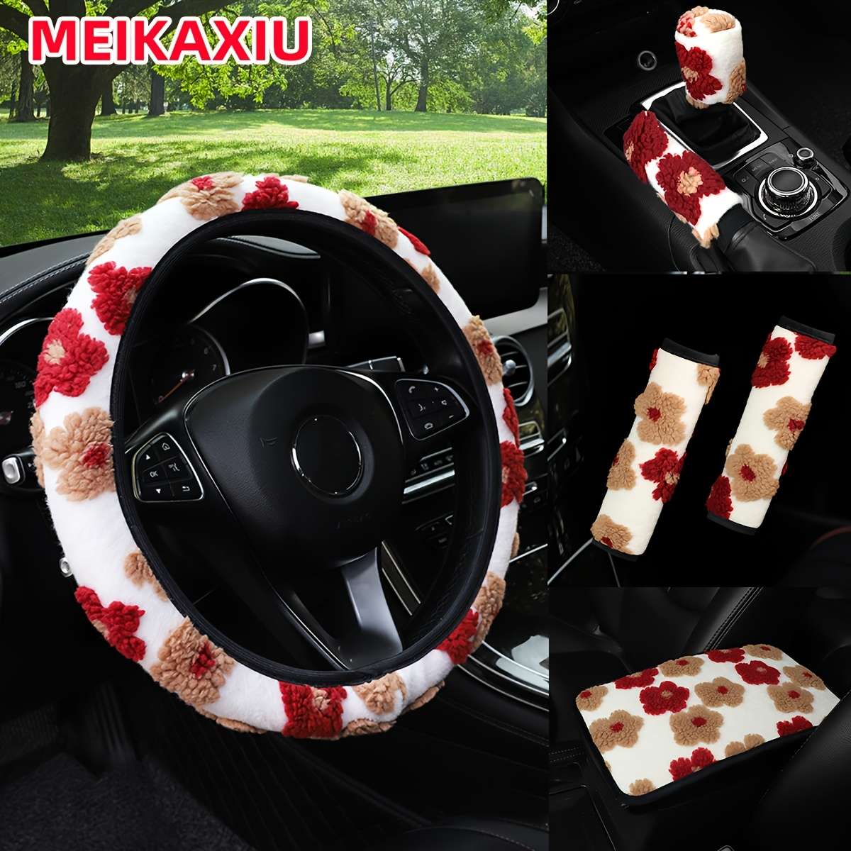 Car Steering Wheel Cover Green