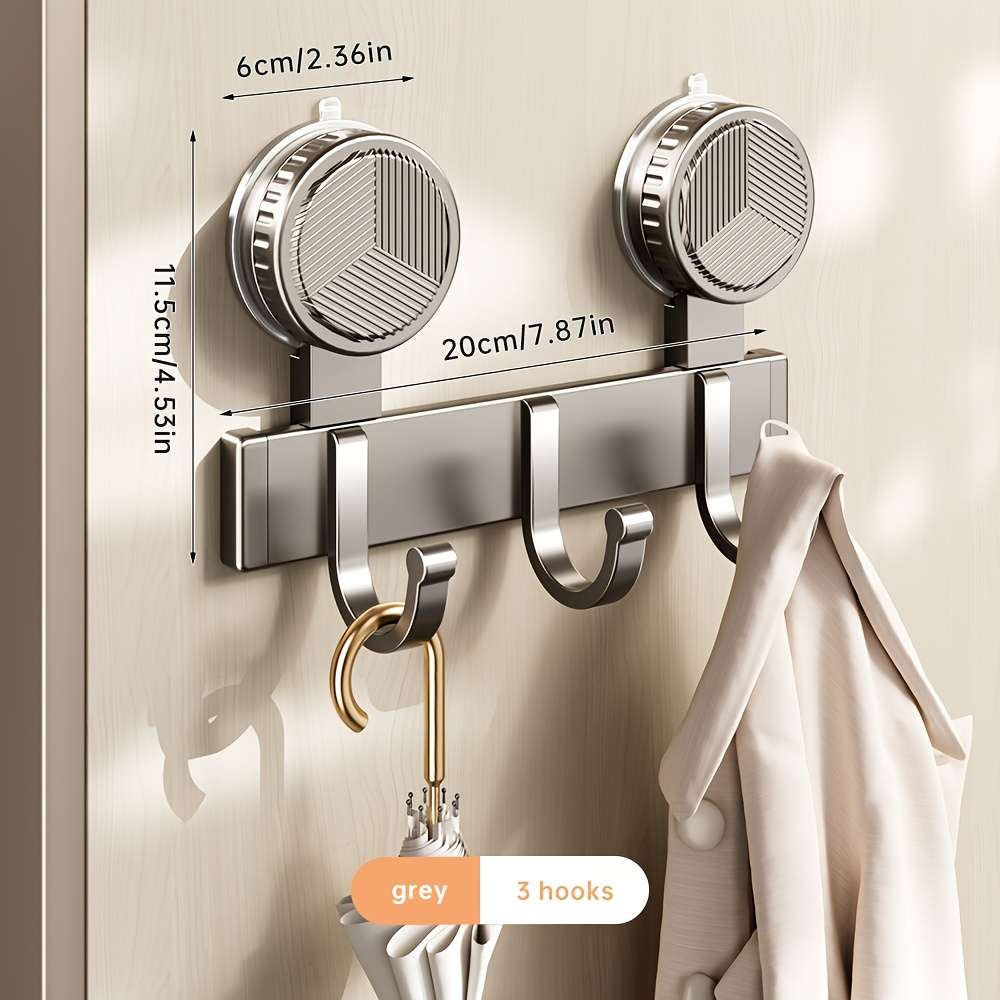 Bathroom Storage Rack Size Upgraded Suction Cupwall Hanging 7 Hooks