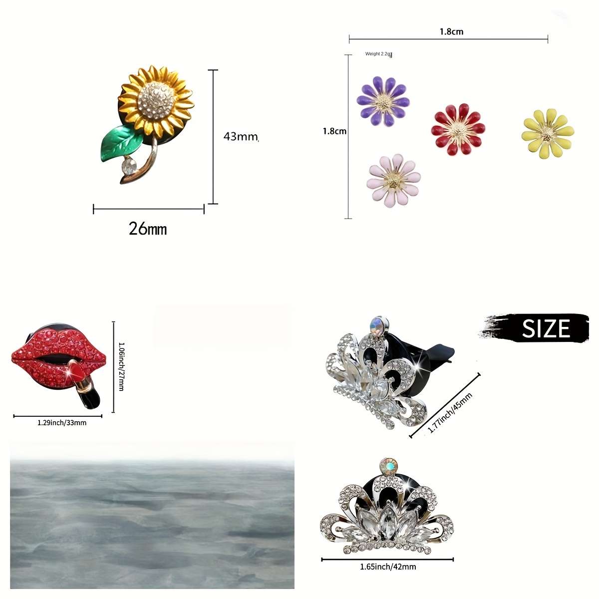 Car Interior Decor Items 4 Pieces 1 Large Red Lip  Add  2 White Flowers  Add  1 Large Red Flower