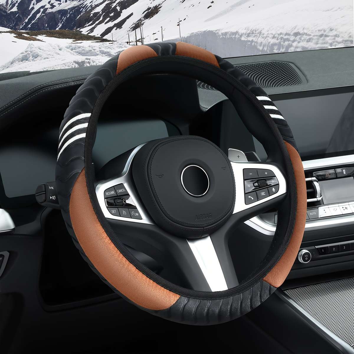 Car Steering Wheel Cover Grey