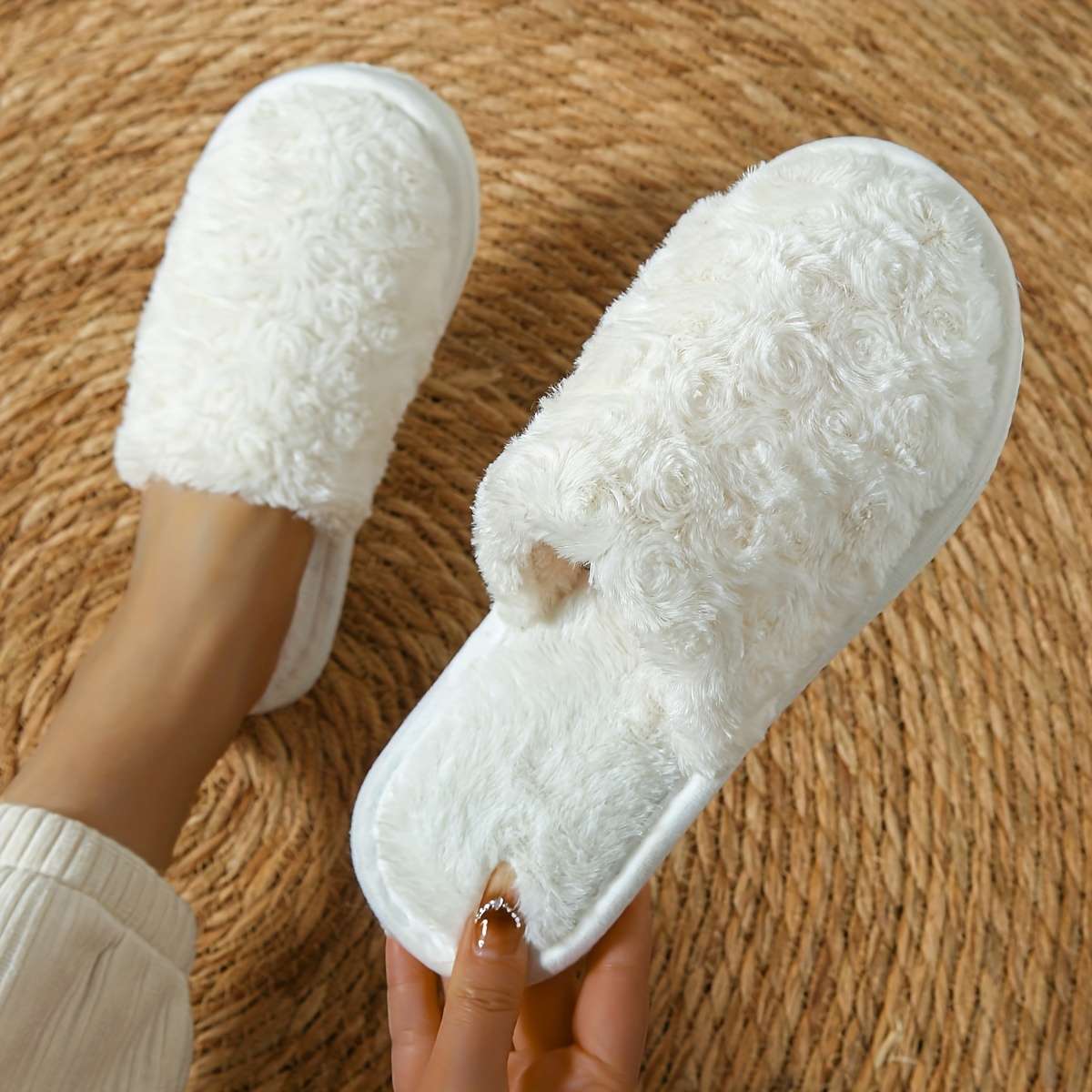 Cotton Slippers Color Grey Sizeuk 6.5-7