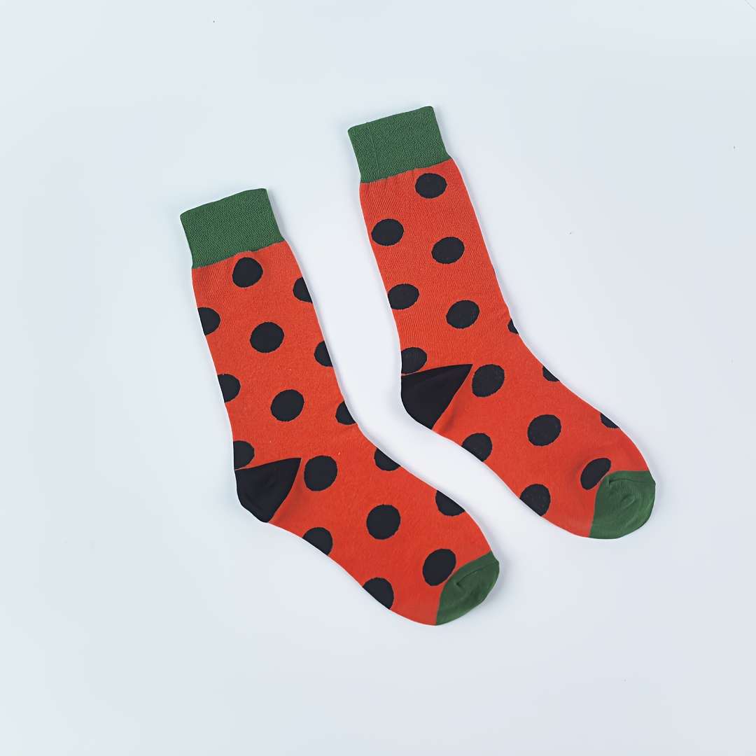 Women S Socks Color Red Base With Black Polka Dots1 Pair Size Onesize