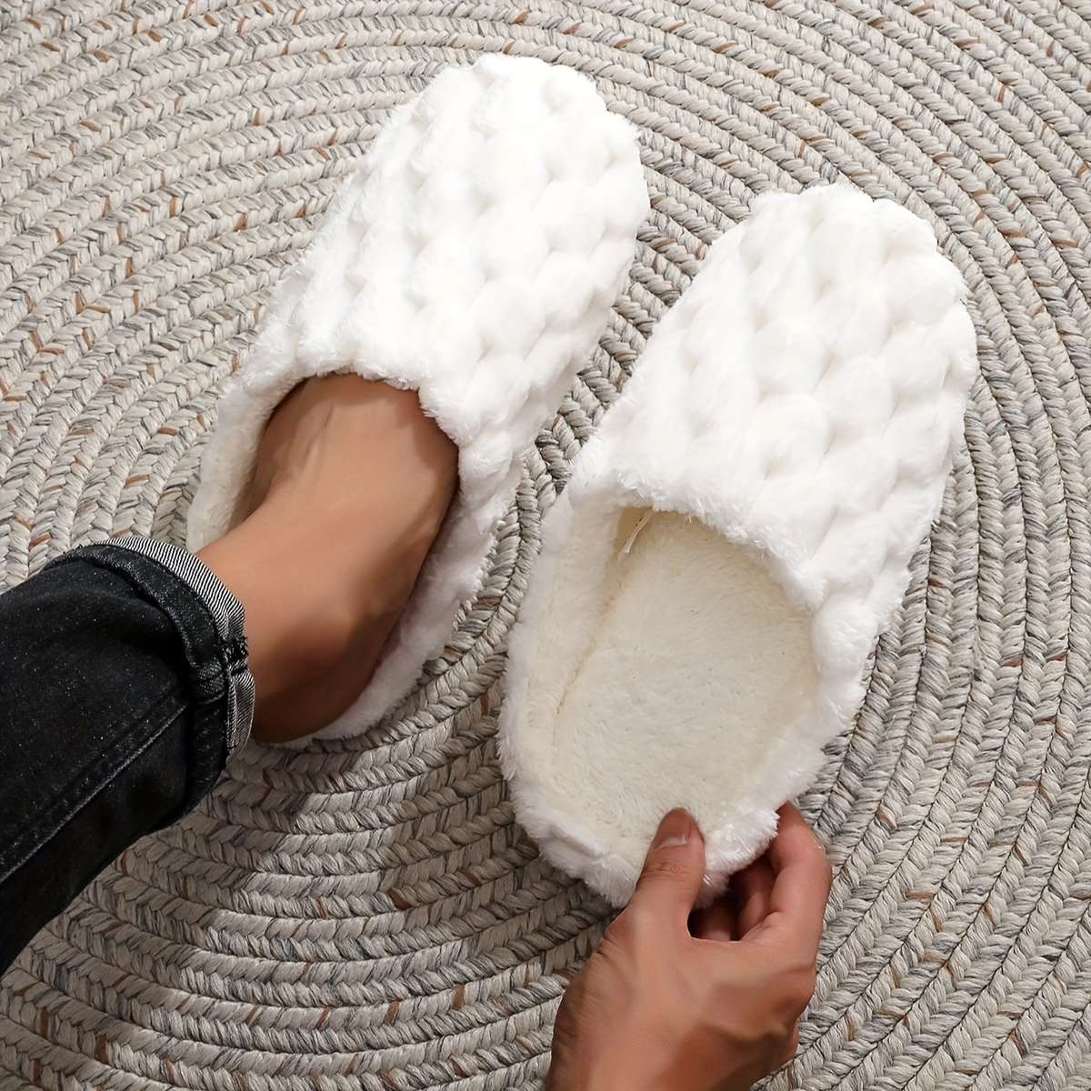 Cotton Slippers Color Grey Sizeuk 6.5-7
