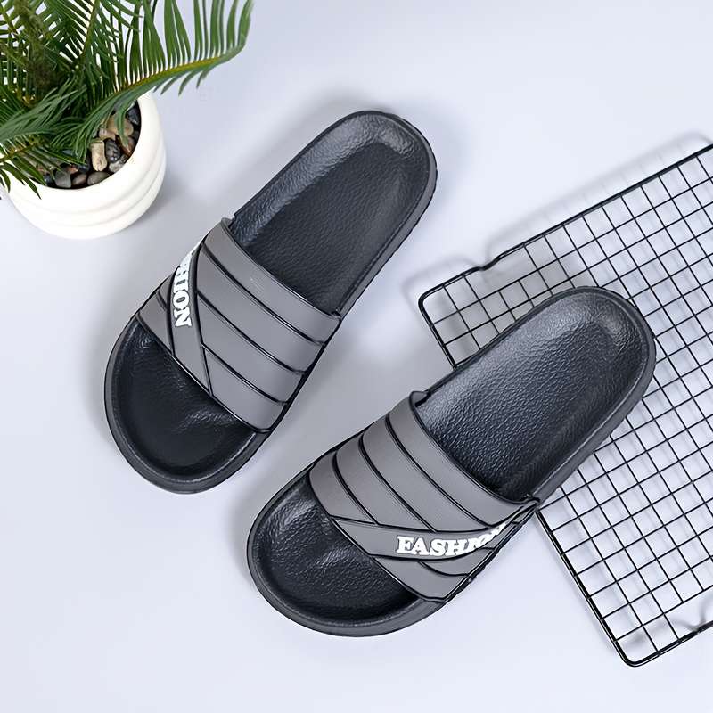 Men Slippers Summer Style Black Size Uk 7