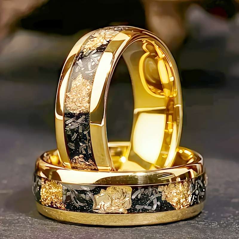 Dainty Fashion Gift For Her Band Color Golden Size 7