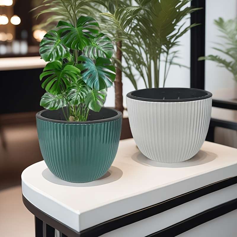 Flowerpot Color White 2 Piece Outer Basin  2 Piece Inner Basin