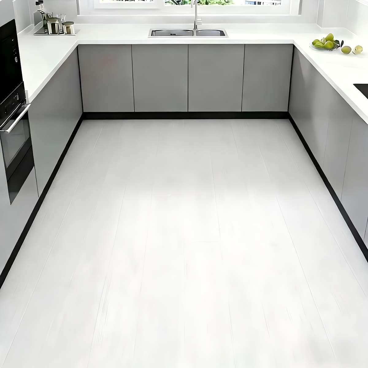 Self Adhesive Floor Stickers Gray White 40.01Cm*9.0Meter
