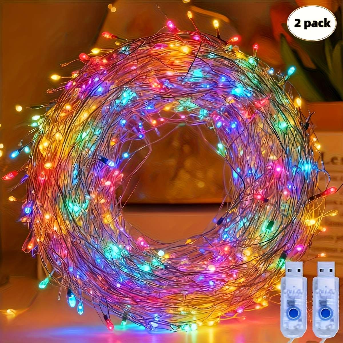 2Pc S Usb Christmas Crackle String
