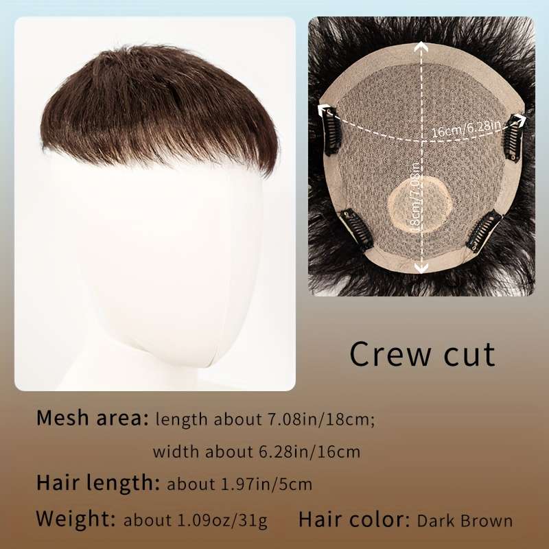 Black-16*18 Mens Wigs Hair Length 5.08Cm
