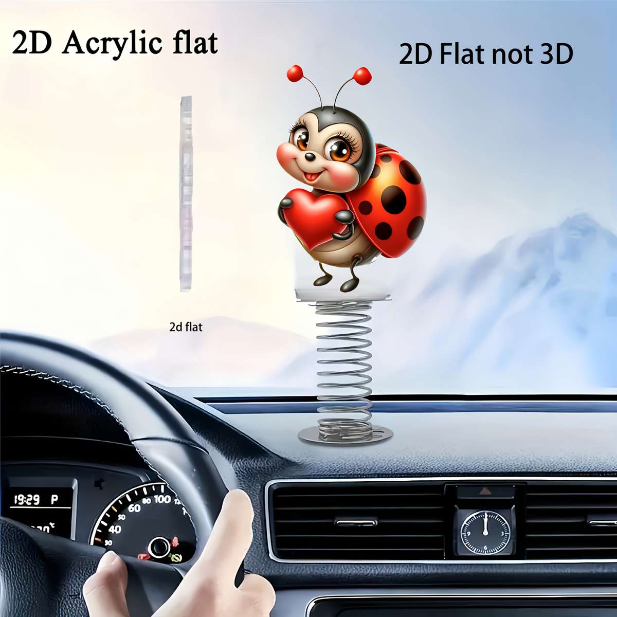 Car Interior Decor Style Love Ladybug