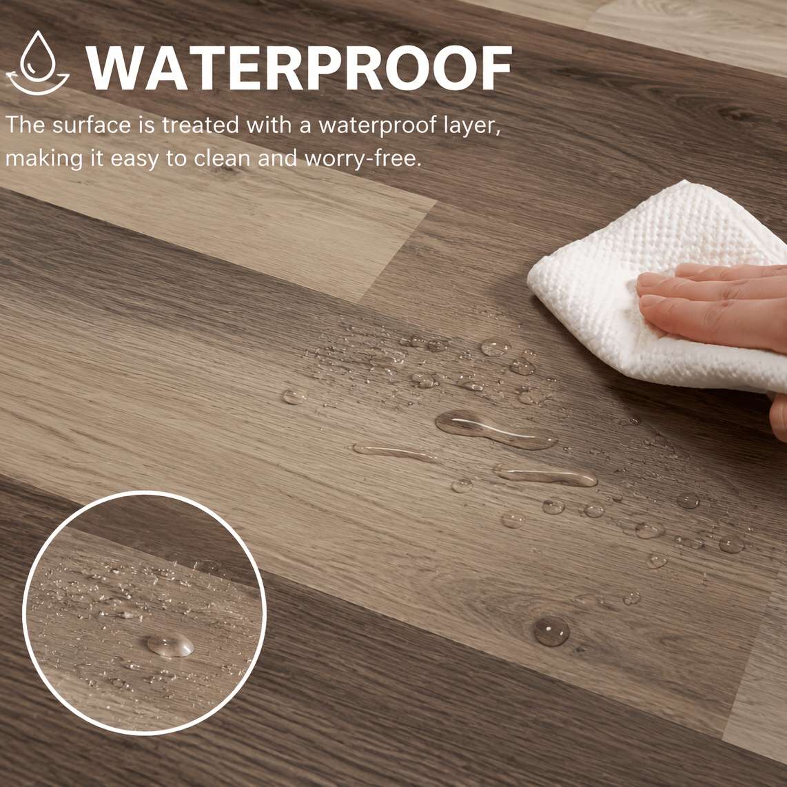Self Adhesive Floor Stickers Dark Walnut Grain 2 Rolls Covers 2.4 Square Meters