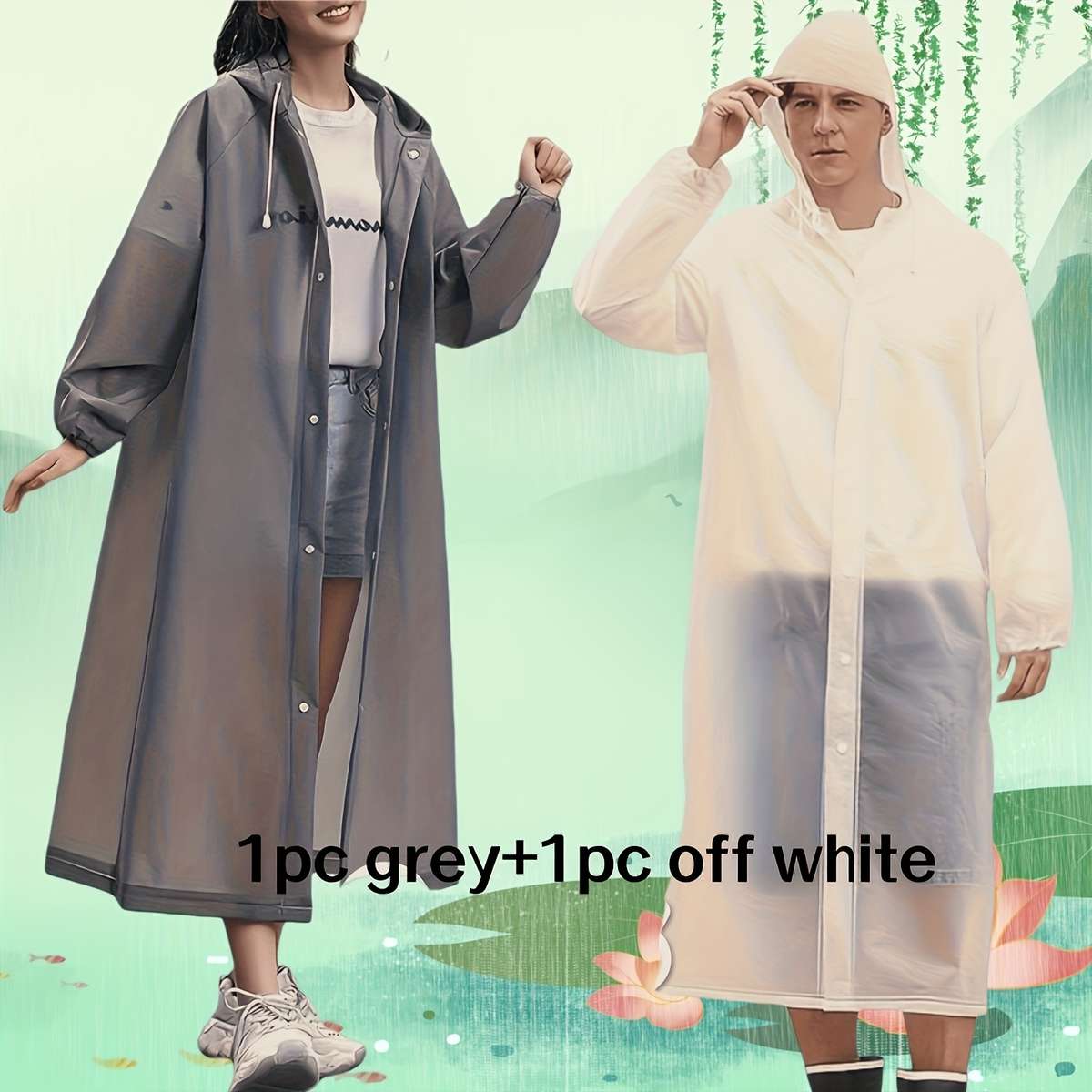 Raincoat White One Size Fits All  Gray One Size Fits All