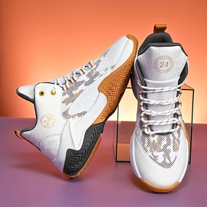 Basketball Shoes Color White Golden Sizeuk 10