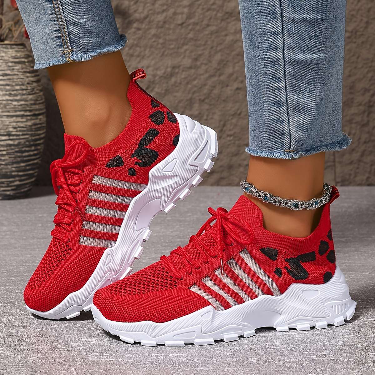 Women S Sneakers Color Red Sizeuk 5