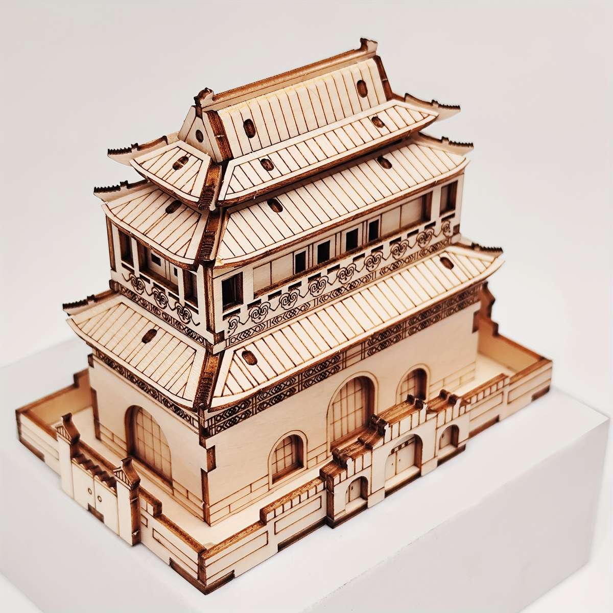 Building Toy Architectural Model Toy Set Items Wooden Palace Model
