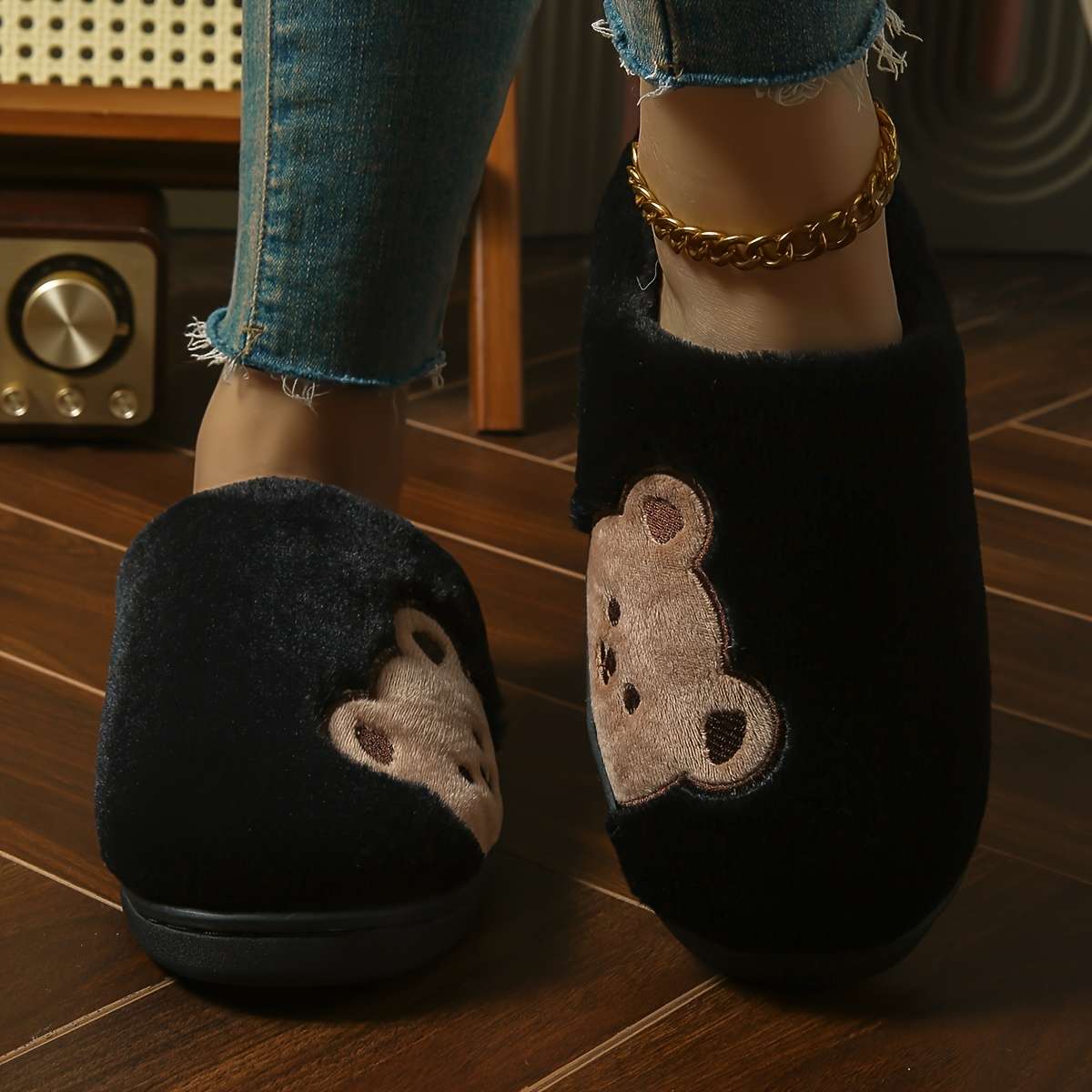 Cotton Slippers Color Grey Sizeuk 6.5-7