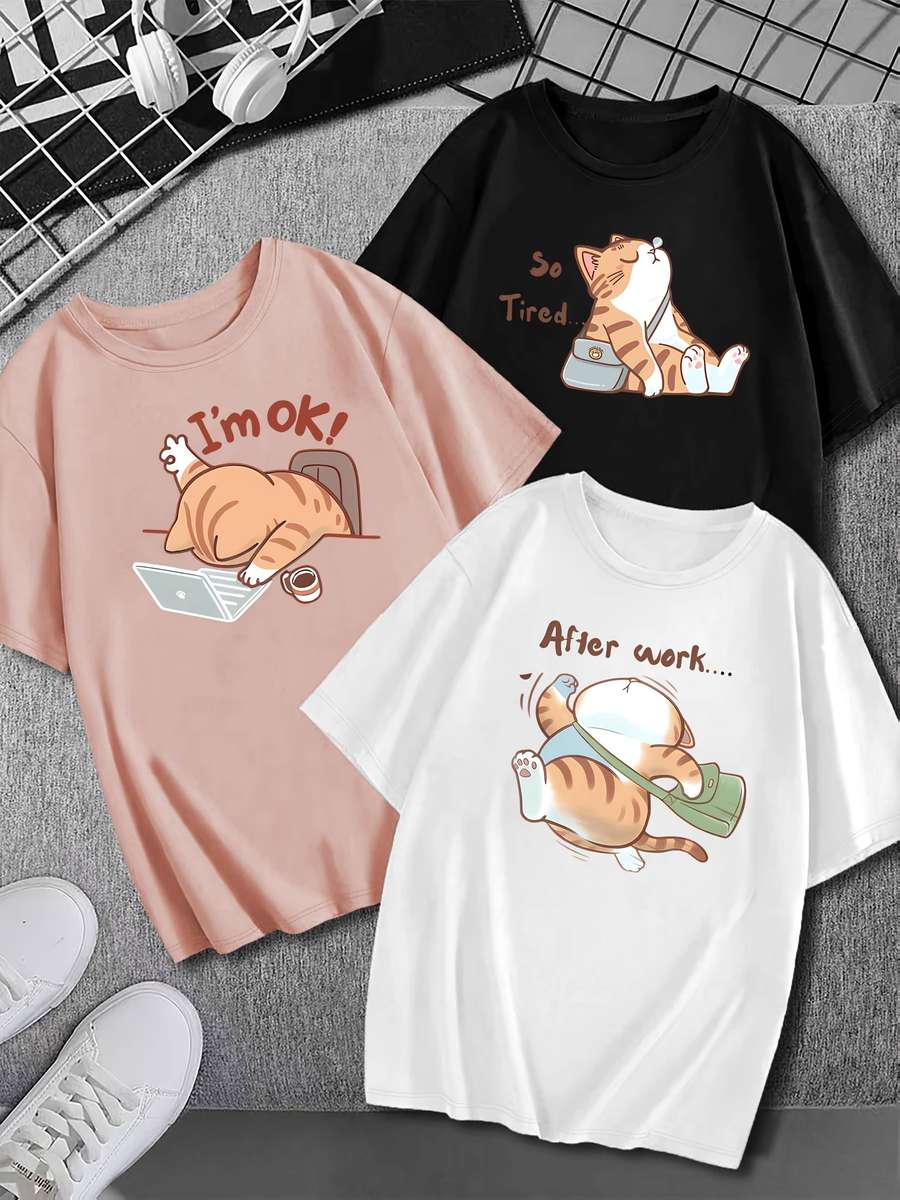 Womens T Shirt Color Orange Black White Sizes