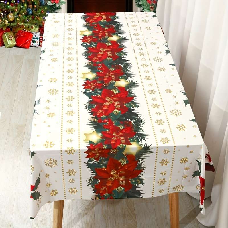 Christmas Tablecloth Size 130X220Cm Or 4.26Ftx7.21Ft