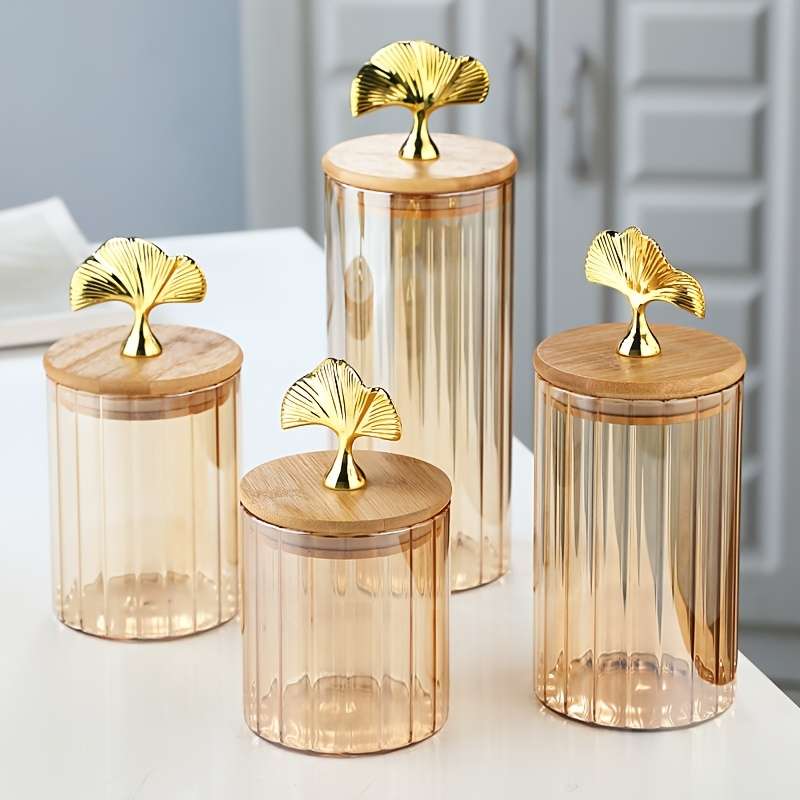 Sealed Jar Style Ginkgo Leaf Lid Medium Sealing Jar 1 Piece