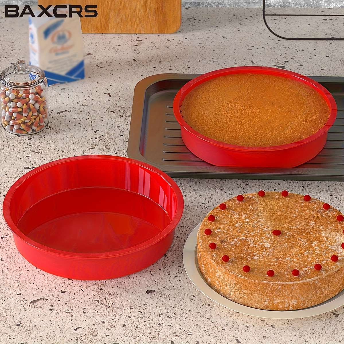 Suitable For Baking Molds Color Red Model 3Pcs