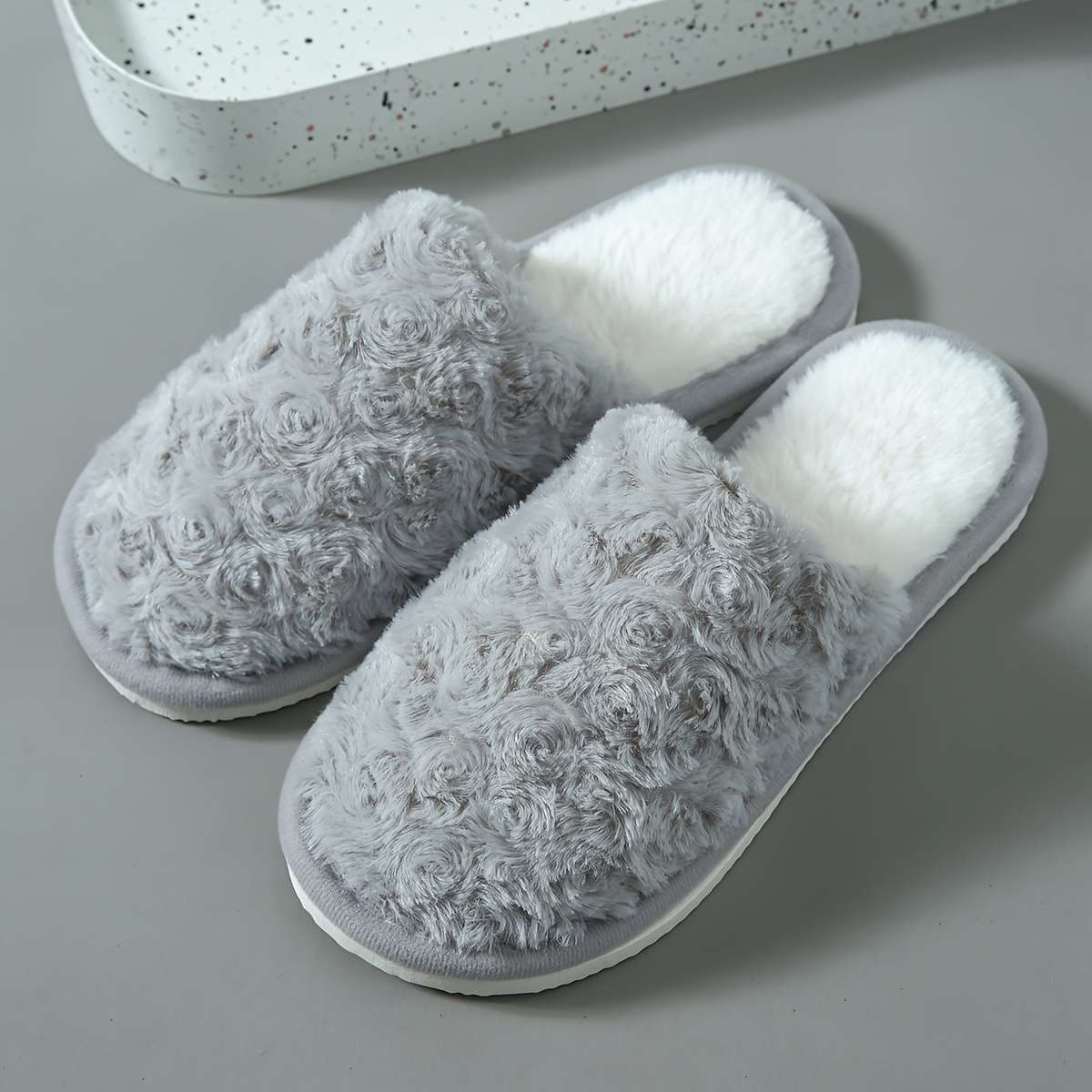 Cotton Slippers Color Grey Sizeuk 6.5-7