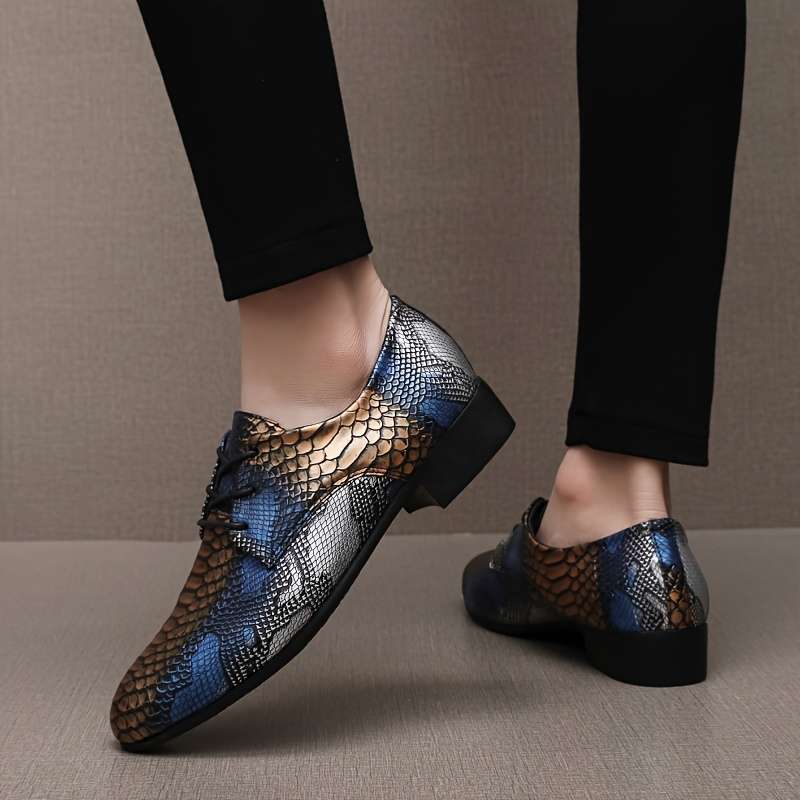 Mens Leather Shoes Color Blue Brown Sizeuk 7.5