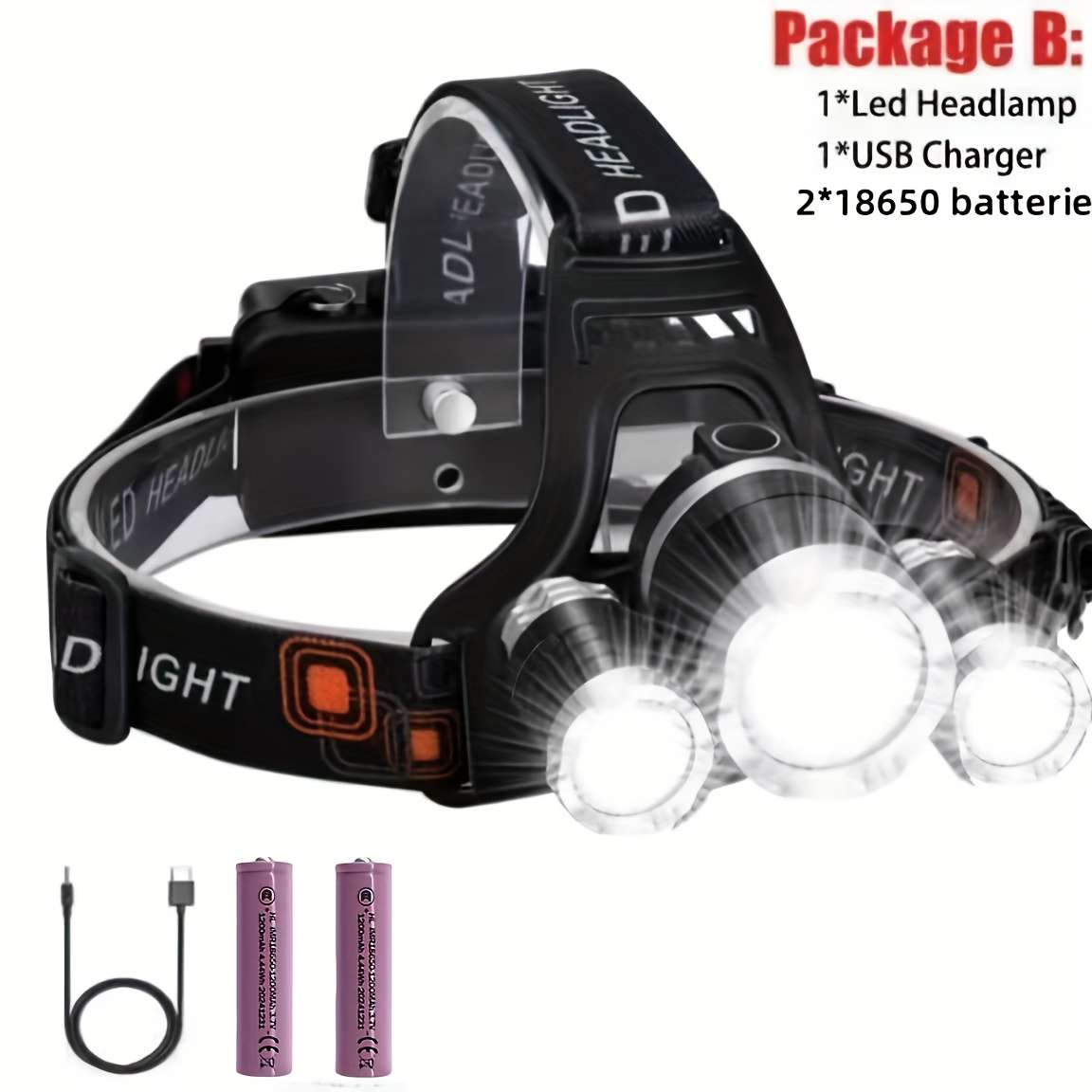 Headlamp Model 1*Headlight2*Batteries