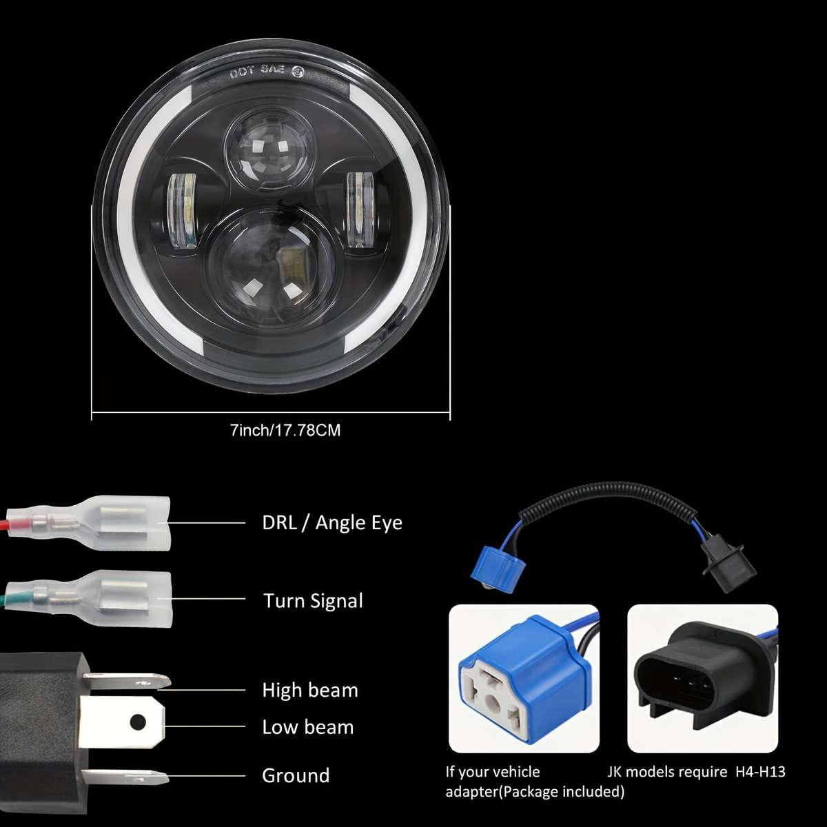 Car Lights Color 2Pcs 17.78Cm