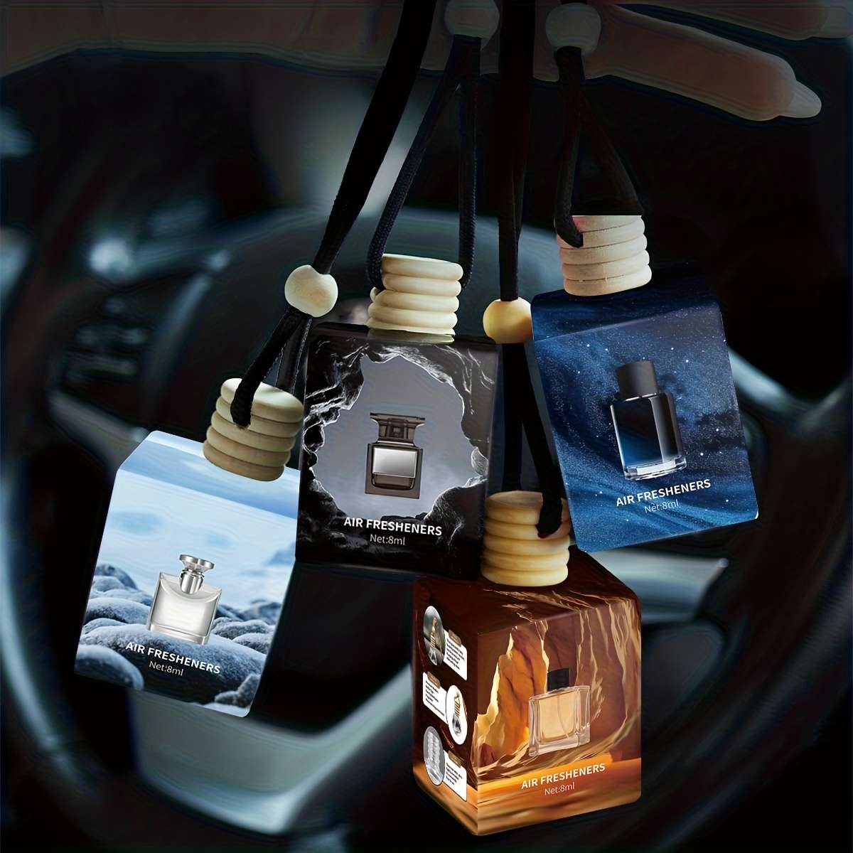 Car  Fragrance  Refill  Bottle Capacity 32Ml Men'S Fragrance  4 Pieces