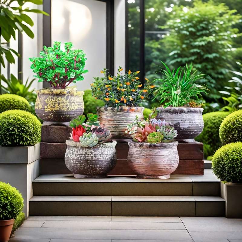 Flowerpot Style Versatile Abstract 5Pcs